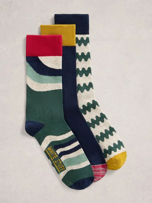 Lot De 3 Paires De Socquettes À Motifs - Green Mlt - 44-46 Image 1