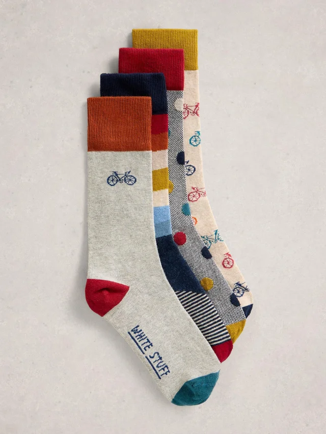 Lot De 4 Paires De Socquettes À Motif Vélo