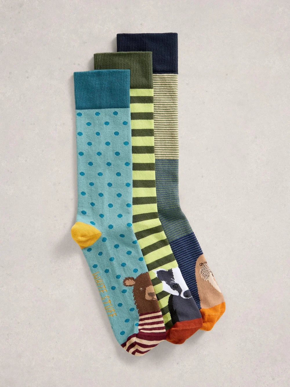 3 Paires De Chaussettes Avec Motif Animaux De La Forêt - Green Mlt - 44-46 Image 1
