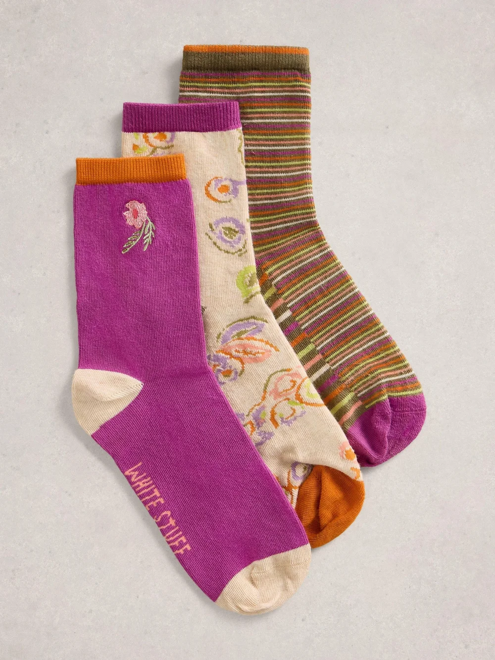 Lot De 3 Paires De Socquettes À Motif Floral - Purple Mlt - 39-41 Image 1