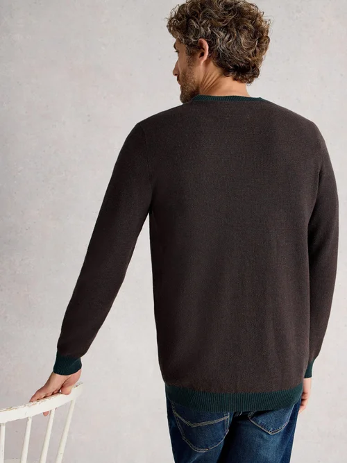 Newport Merino Jacquard Crew - Green Mlt - XL Image 4