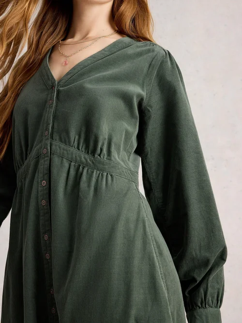 Robe En Velours Côtelé Phoebe - Dus Green - 52/R Image 3