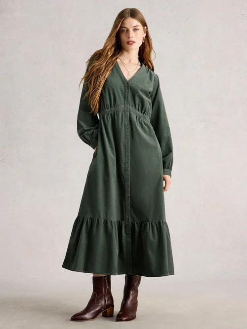 Robe En Velours Côtelé Phoebe - Dus Green - 52/R Image 2