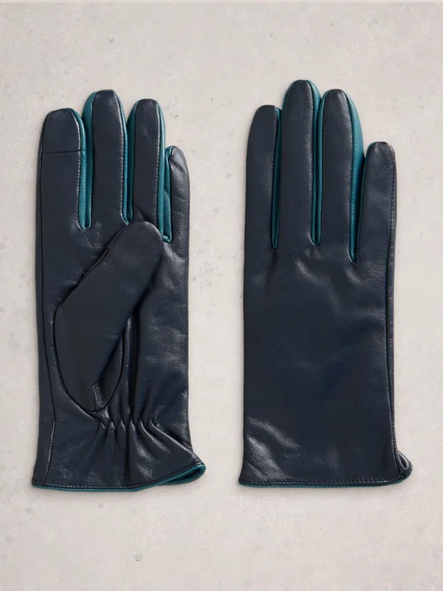 Gants En Cuir Carrie - Dark Navy - S/M Image 1