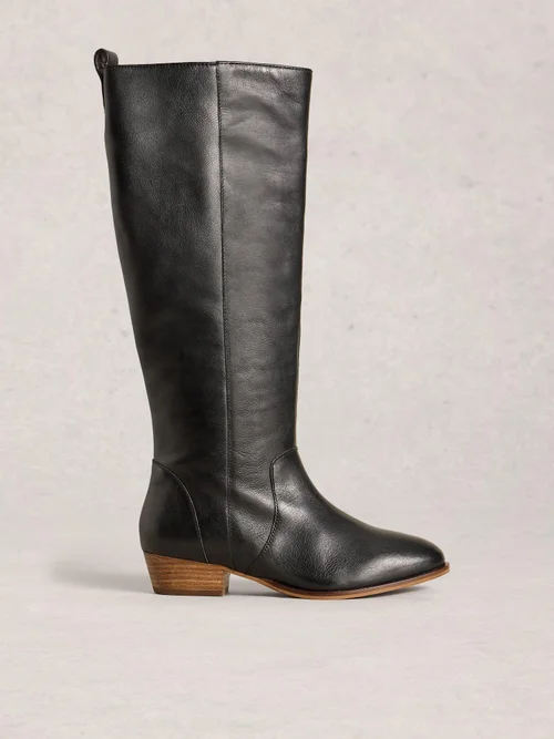 Bottes en cuir Willow montant jusqu'aux genoux - Pure Blk - 41 Image 1