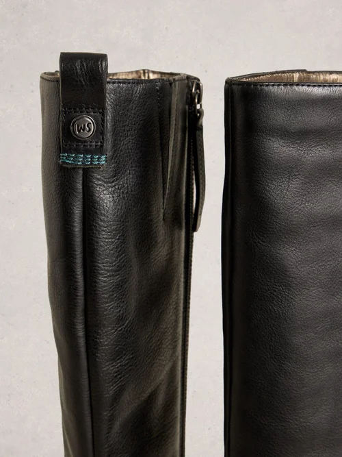 Bottes en cuir Willow montant jusqu'aux genoux - Pure Blk - 40 Image 3