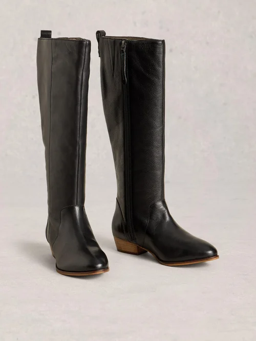 Bottes en cuir Willow montant jusqu'aux genoux - Pure Blk - 40 Image 2