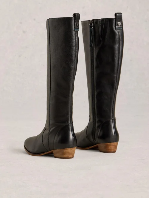 Bottes en cuir Willow montant jusqu'aux genoux - Pure Blk - 40 Image 4