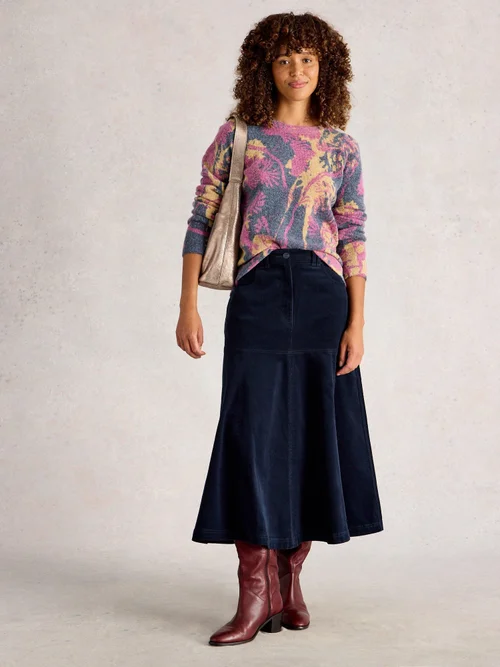 Jupe Midi En Velours Côtelé Quinn - Dark Navy - 52/R Image 2