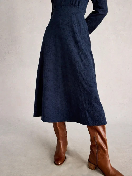 Robe en jersey brodée Megan - Dark Navy - 52/R Image 3