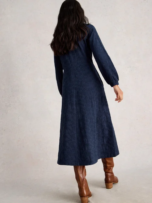 Robe en jersey brodée Megan - Dark Navy - 50/R Image 4