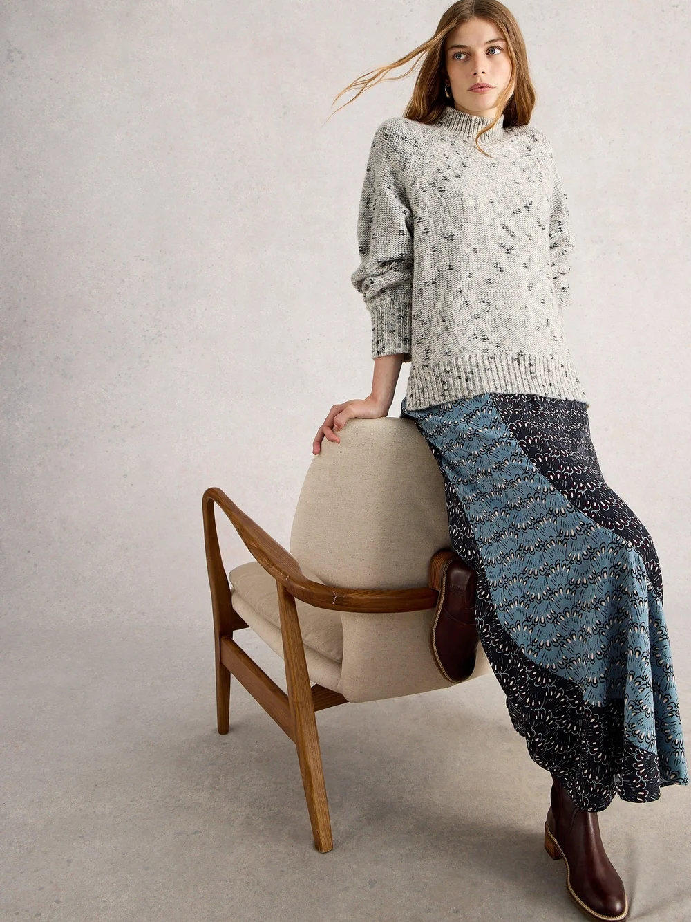 Jupe Longue Sara - Blue Mlt - 52/R Image 1