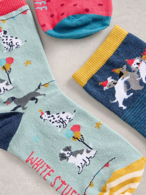 Lot De 3 Paires De Chaussettes Courtes Party Dogs - Blue Mlt - 39-41 Image 2