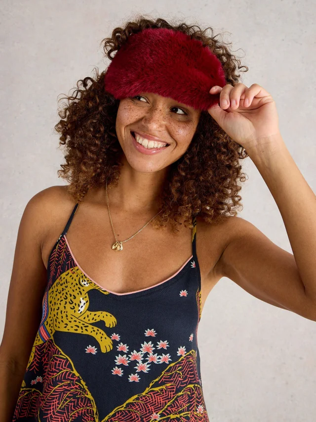 Masque pour les yeux en fausse fourrure et velours