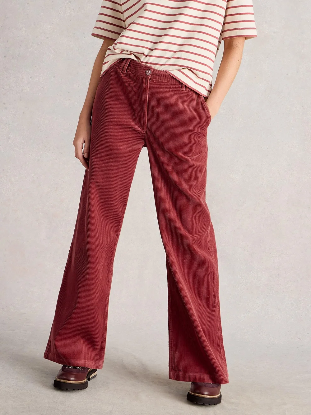 Pantalon large Belle Cord - Dus Pink - 52/R Image 1