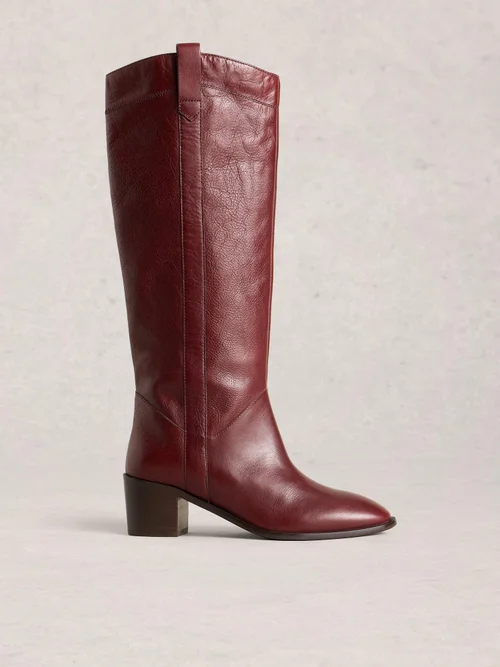 Bottes En Cuir Izzy Montant Jusqu'Aux Genoux - Dk Red - 41 Image 1
