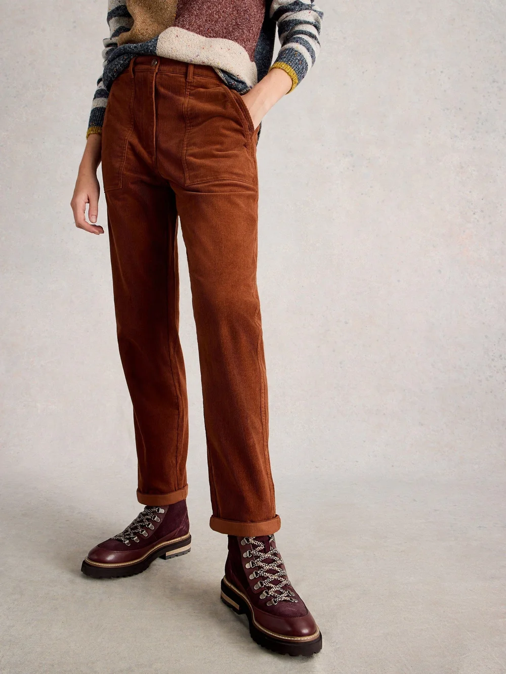 Pantalon Twister En Velours Côtelé - Dark Tan - 52/R Image 1