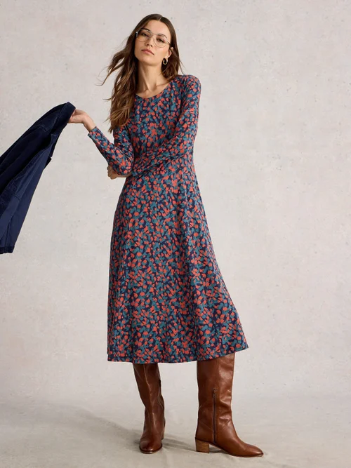 Robe en jersey Madeline - Navy Multi - 52/R Image 2