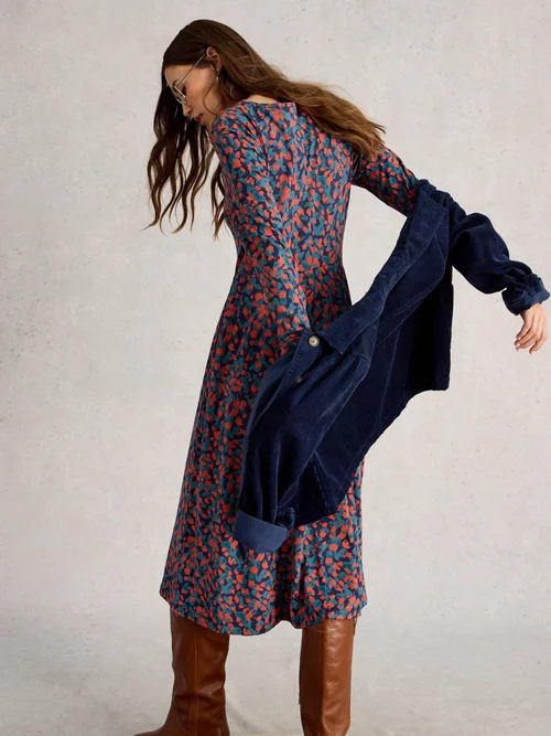 Robe en jersey Madeline - Navy Multi - 52/R Image 4