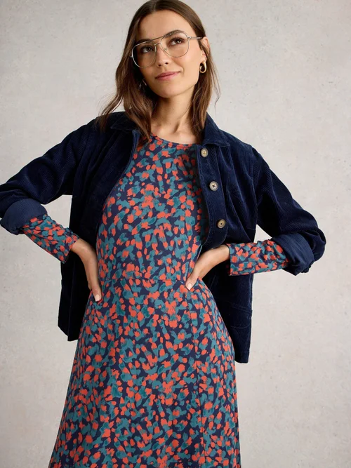 Robe en jersey Madeline - Navy Multi - 52/R Image 3