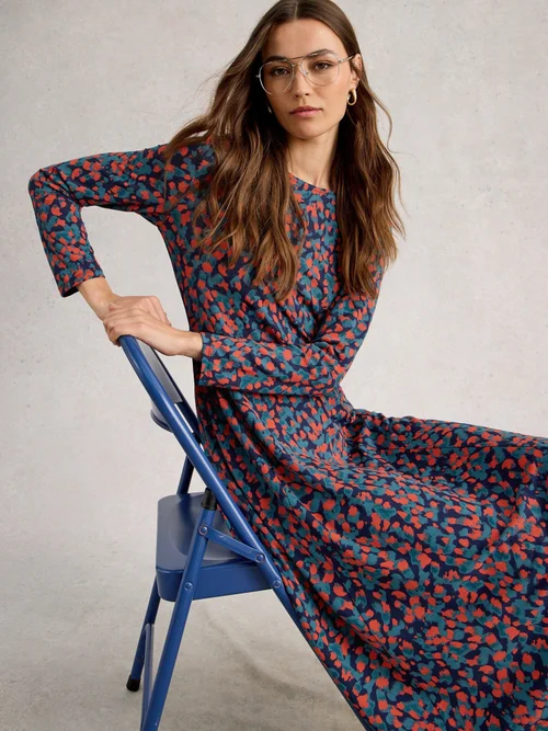 Robe en jersey Madeline - Navy Multi - 52/R Image 1