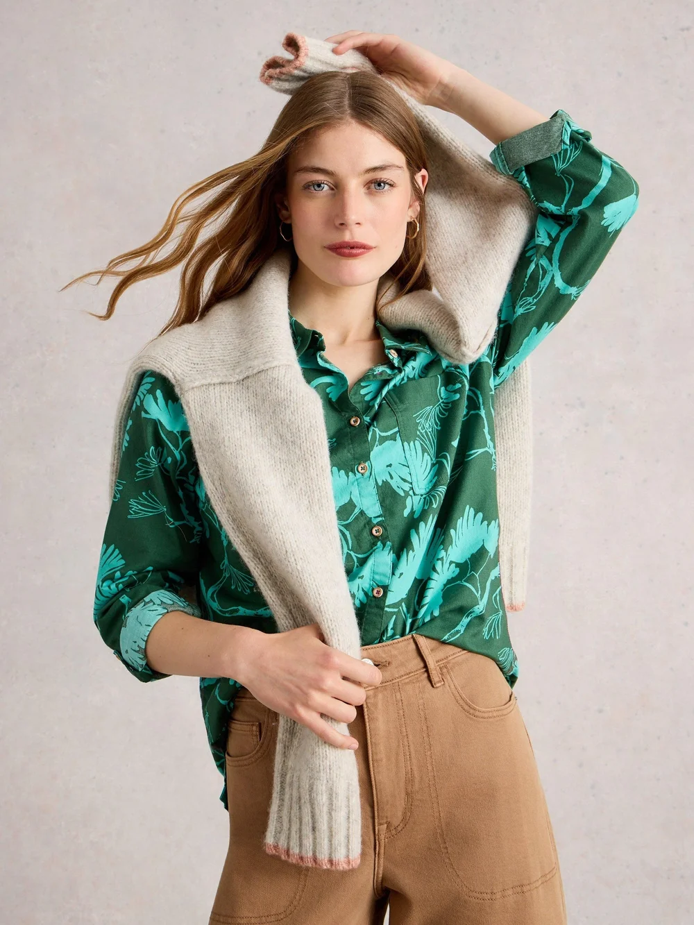 Chemise Sophie En Coton Biologique - Green Pr - 52 Image 1