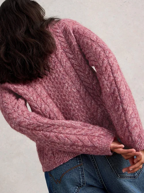 Carly Cable Cardi - Mid Pink - 52 Image 4