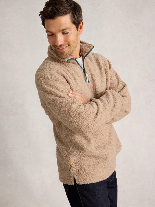 Borg Demi-Zip - Lgt Nat - XXL Image 3