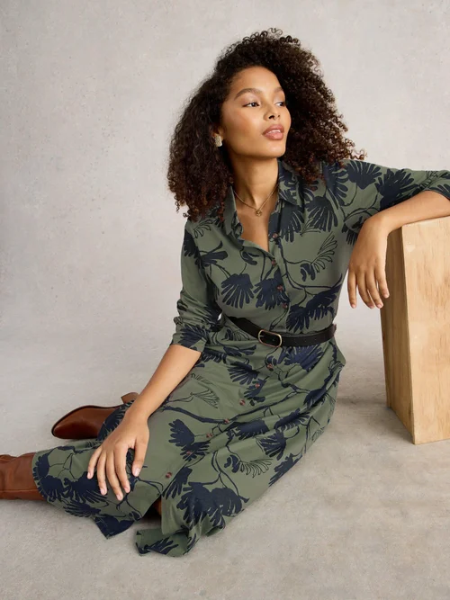 Robe Chemise En Jersey Rua - Green Mlt - 52/R Image 1
