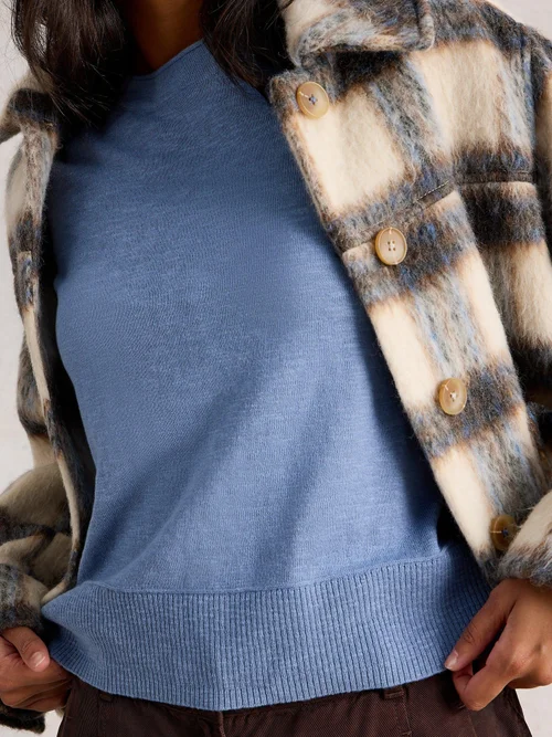 Pull Lois En Mélange De Lin - Mid Blue - 48 Image 3