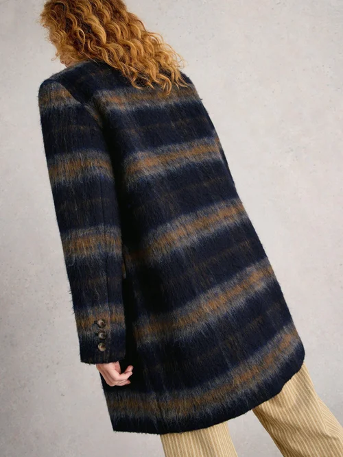 Manteau En Laine Mélangée À Carreaux Karla - Blue Mlt - 48/R Image 4