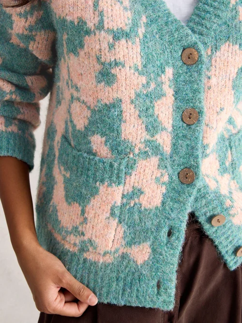 Jennifer Floral Cardi - Green Mlt - 52 Image 3