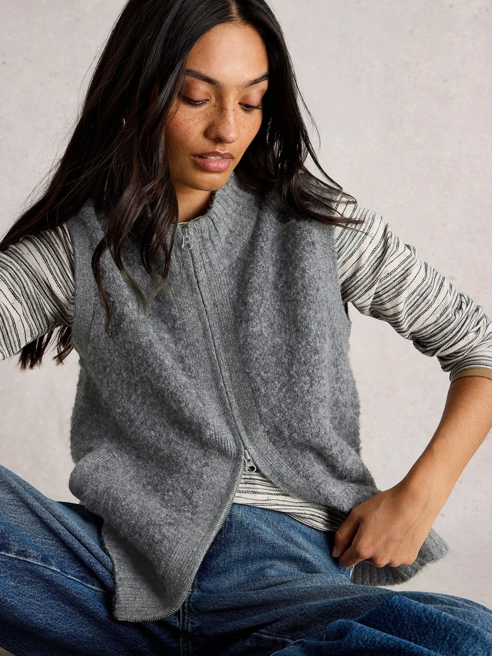 Gilet Boucle - Mid Grey - 52 Image 1