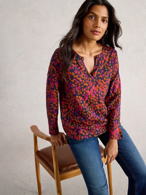 T-Shirt Weaver Notch Ls - Navy Multi - 52 Image 1