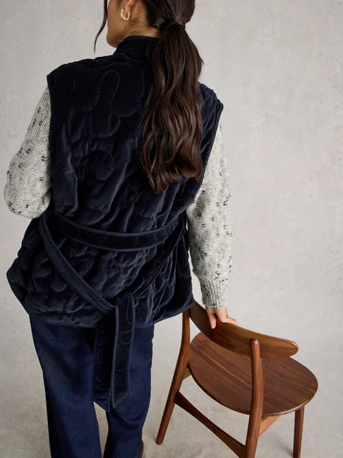 Gilet Matelassé En Velours Gigi - Dark Navy - 52 Image 4