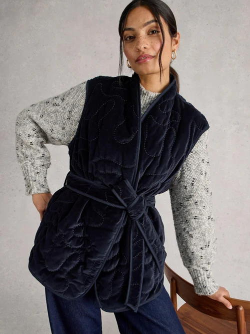 Gilet Matelassé En Velours Gigi - Dark Navy - 52 Image 3