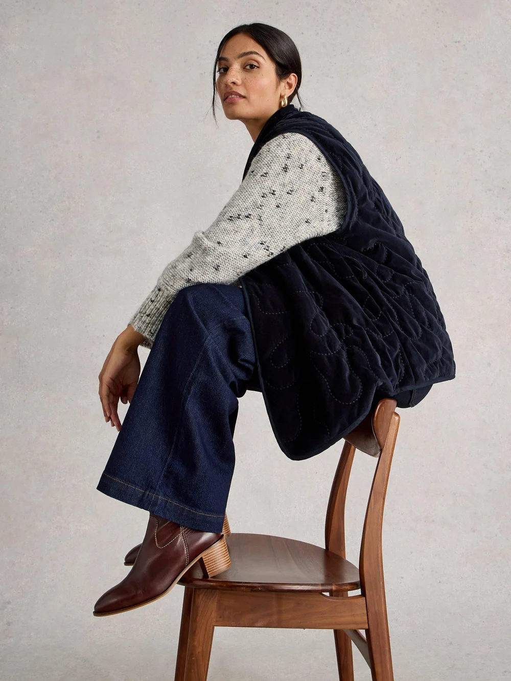 Gilet Matelassé En Velours Gigi - Dark Navy - 52 Image 1
