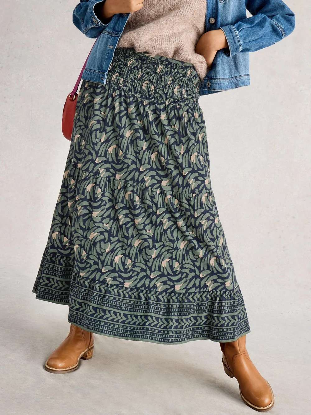 Jupe Longue En Jersey Marissa - Navy Multi - 52/R Image 1