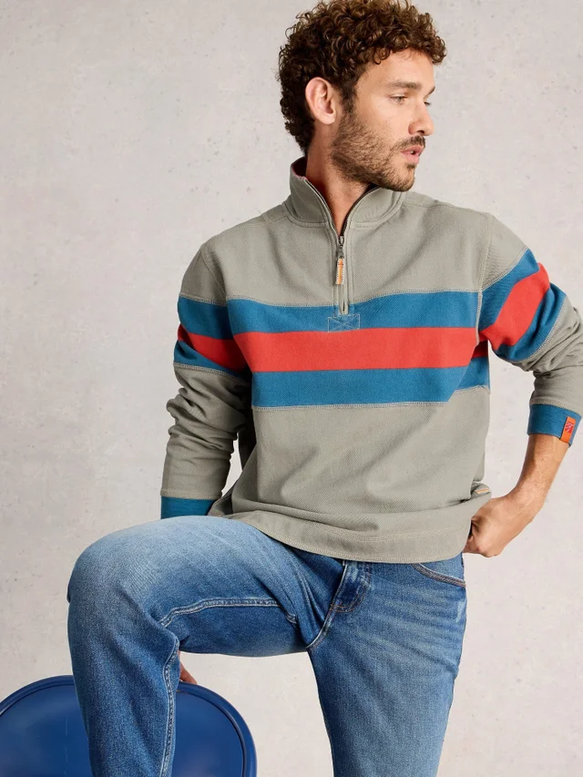 Sweat Demi-Zip En Piqué