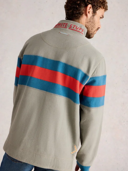 Sweat Demi-Zip En Piqué - Green Mlt - XXXL Image 4
