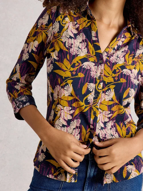 Chemise En Jersey Annie - Navy Multi - 40 Image 3