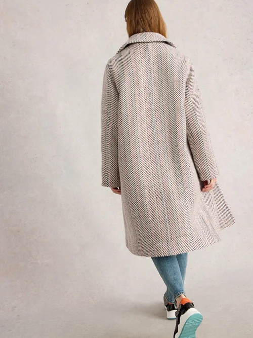 Manteau En Laine Mélangée Texturée Kelsey - Ivory Mlt - 52/R Image 4