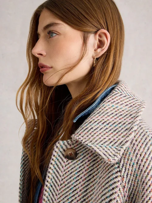 Manteau En Laine Mélangée Texturée Kelsey - Ivory Mlt - 52/R Image 3