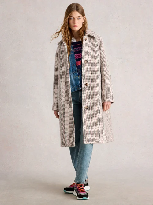 Manteau En Laine Mélangée Texturée Kelsey - Ivory Mlt - 52/R Image 2