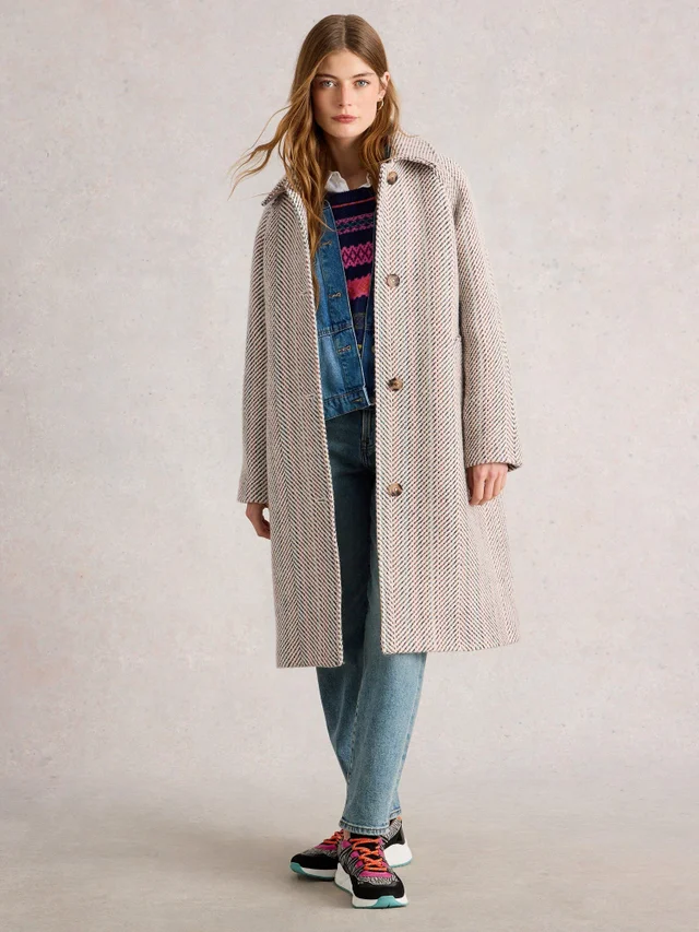 Manteau En Laine Mélangée Texturée Kelsey