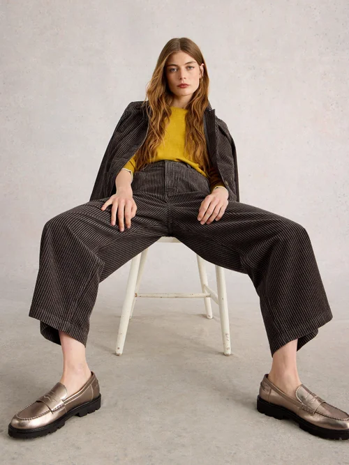 7/8-Kordhose Tia mit weitem Bein - Blk Mlt - 52/S Image 1