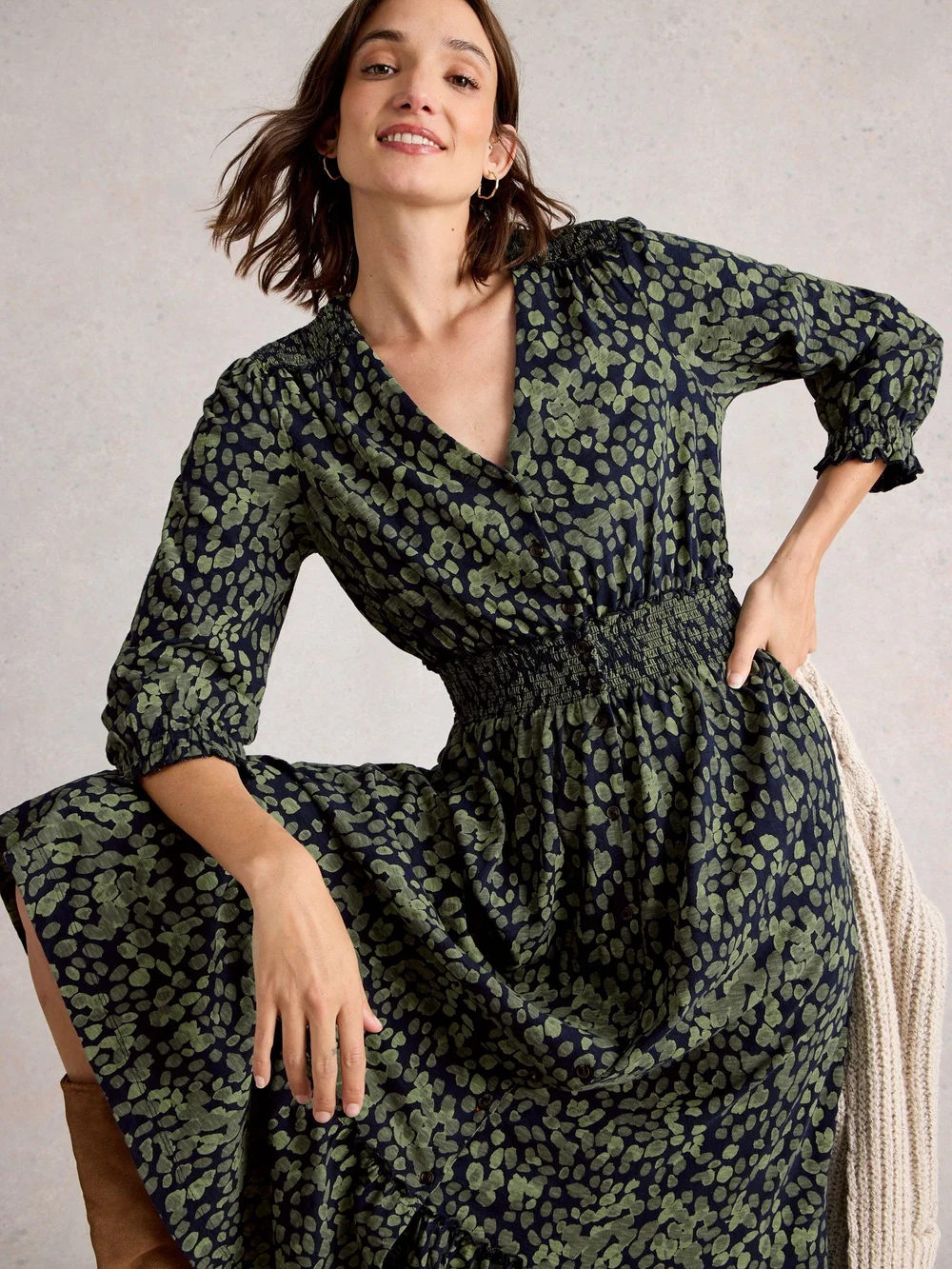Robe Froncée Jonie - Green Pr - 44/R Image 1