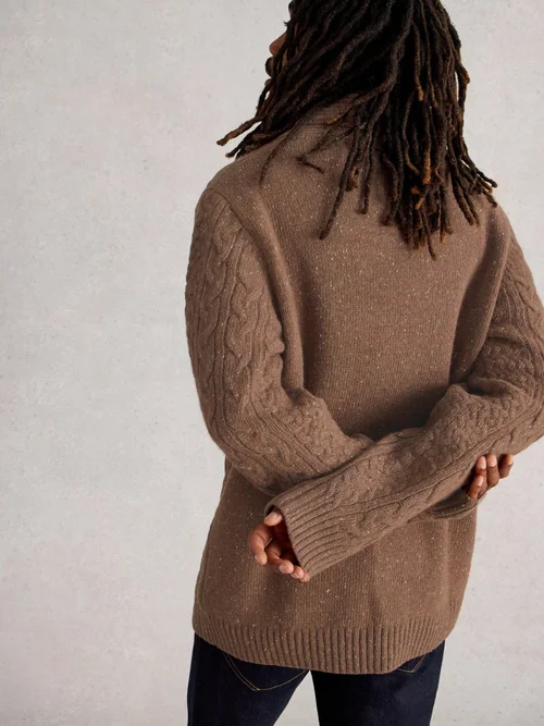Berkley Shawl Neck - Mid Brown - XL Image 4