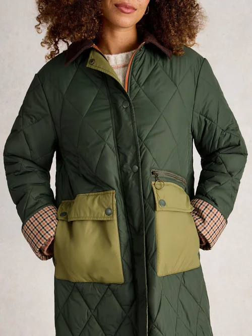 Manteau Matelassé Long Stella - Dk Green - 48 Image 3