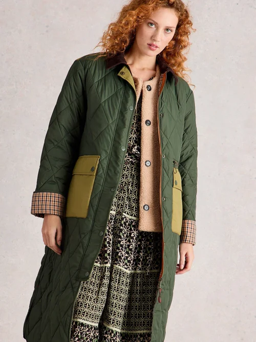 Manteau Matelassé Long Stella - Dk Green - 48 Image 1